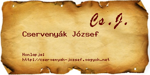 Cservenyák József névjegykártya