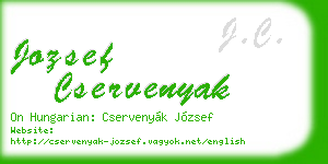 jozsef cservenyak business card